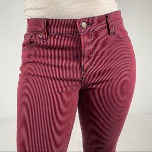 Ralph Lauren Red & Navy Blue Striped Jeans Size 10